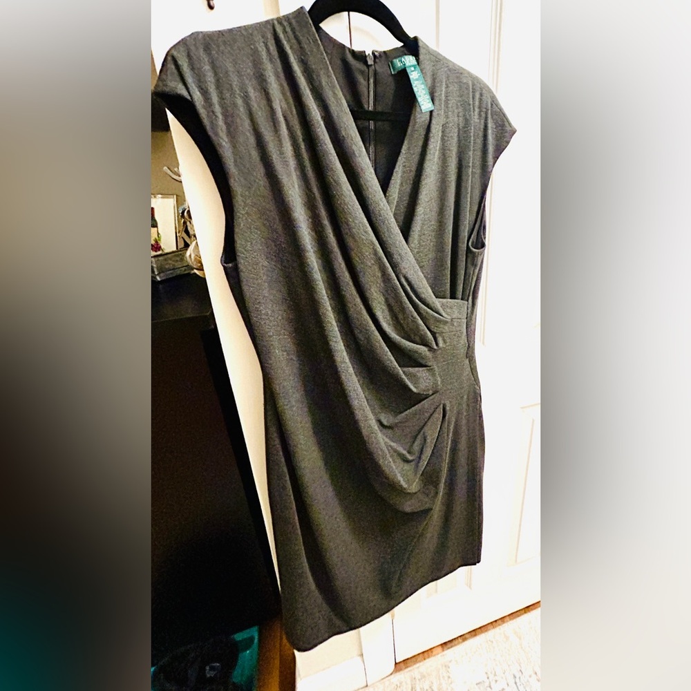 Lauren Ralph Lauren Charcoal Asymmetrical Dress
